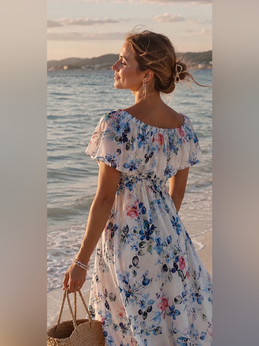 Sanctuary Stella Havanna White Floral Off The Shoulder Dress Size S